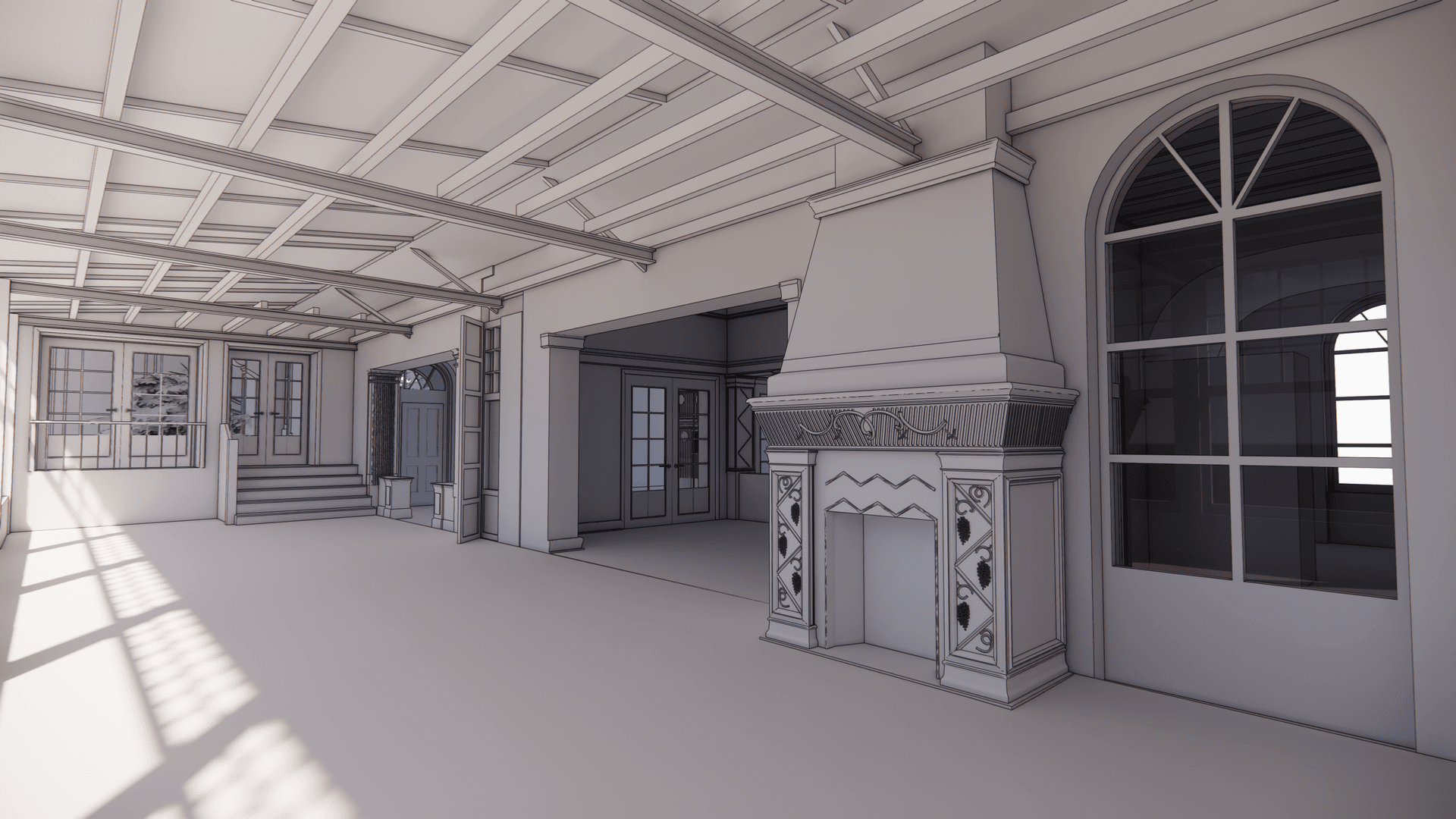 ... jedes Detail des ehemaligen Speisesaals wird erfasst.