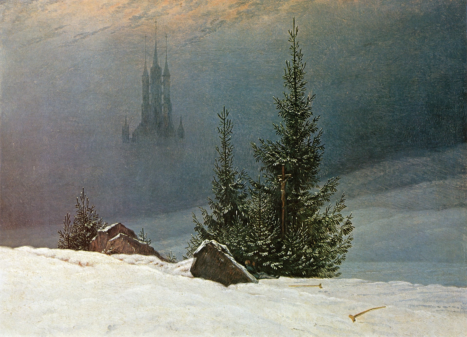 Caspar David Friedrich - Winterlandschaft mit Kirche (Dortmund) Caspar David Friedrich - Winterlandschaft mit Kirche (Dortmund)